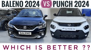 Maruti Baleno 2024 vs Tata Punch  Which is better  Baleno 2023 new model vs Punch  Punch 2024 [upl. by Yahsan579]