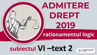 2019 Admitere Facultatea de Drept UBB rationament logic exercitiul 6 text 2 [upl. by Sinclair]