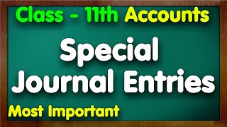 Journal Entries Class 11  Special Journal Entries  Class 11 Accountancy [upl. by Eednyl667]