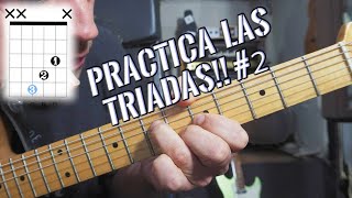 Como hacer Triadas Mayores en Guitarra  Como practicar Arpegios de triada [upl. by Odlabu]