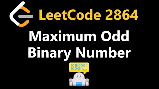 Maximum Odd Binary Number  Leetcode 2864  Python [upl. by Htessil]