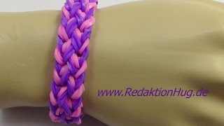 Loom Bands Rainbow Loom Anleitung Deutsch  Veronika Hug [upl. by Drugge]