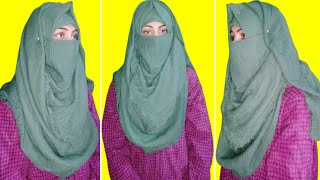 Tight Niqab Tutorial  Modest Fashion Hijab Video  Hijab With Mask [upl. by Nawad]