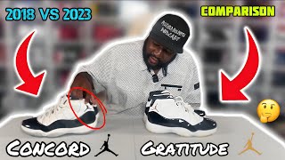 JORDAN 11 GRATITUDE VS JORDAN 11 CONCORD COMPARISON 2018 vs 2023 [upl. by Benedix]