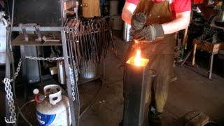 Making a Knife from Crucible Steel Wootz Seax  Wootz Ep 5 [upl. by Neit]