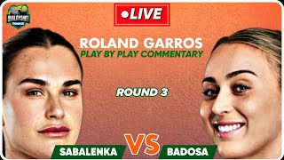 🎾SABALENKA vs BADOSA  Roland Garros 2024  LIVE Tennis PlaybyPlay Stream  French Open [upl. by Aretta]