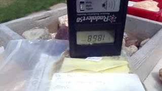 Raw Uranium quotUraninitequot Radiation geiger counter sample [upl. by Burr]