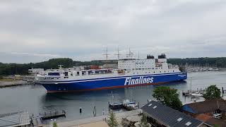 Travemünde Fähre FS Finnpartner der Reederei Finnlines läuft aus [upl. by Lillie]