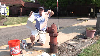 How to Paint a Fire Hydrant Aug 13 2013 [upl. by Garges]