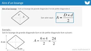 Aire dun losange  Cours de maths [upl. by Marcos]