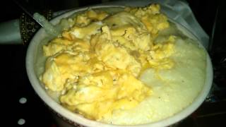 Delicious Creamy Grits and Cheesy Garlic Eggs [upl. by Talbot]