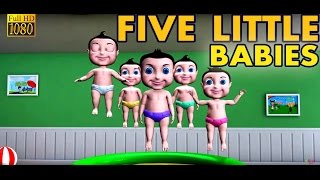 Five Little Babies Jumping on the Bed  Nursery Rhyme and 3D Animation Rhymes For Childrens [upl. by Bosch]