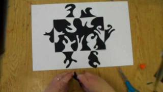 4th  6th Grade Notan paper cut Positive and Negative Space Design [upl. by Amelita891]