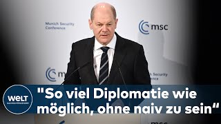 MÜNCHNER SICHERHEITSKONFERENZ Scholz macht sich quotkeine Illusionenquot über Russland  WELT Thema [upl. by Lacagnia]