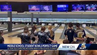 Emotional moment Northern Kentucky middle school student bowls perfect game [upl. by Aicirtal420]