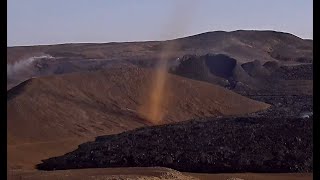 Huge dust devil at Iceland volcano Fagradalsfjall 2021 [upl. by Isidora]