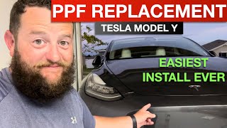 Tesla Model Y  Easiest DIY PPF for Front Bumper Replacing Damaged PPF From hondabump [upl. by Weintrob]