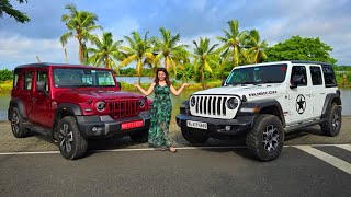 Mahindra Thar Roxx VS Jeep Wrangler  Full Comparison [upl. by Ellenahc]