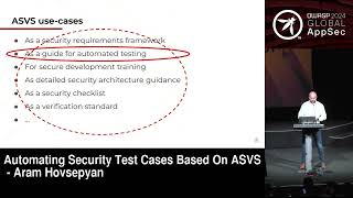 Automating Security Test Cases Based On ASVS  Aram Hovsepyan [upl. by Enitsrik]