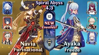 C0 Navia Furina National amp C0 Ayaka Freeze  NEW Spiral Abyss 43 Floor 12 9 Star  Genshin Impact [upl. by Oina]