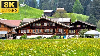 8K  LAUENEN Gstaad Switzerland  8K UHD Walk Tour Video [upl. by Ytinav671]