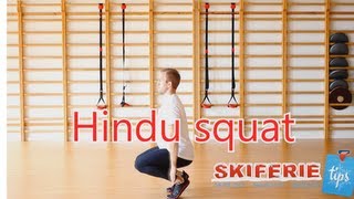 Skitræning  Øvelser til skiferie  2 af 7  Hindu squat  Skiferietipsdk [upl. by Ojiram952]