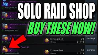 Prioritize These Items in the Solo Raid Shop [upl. by Tnelc]