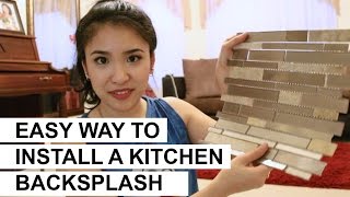 Easy Way to Install a Kitchen Backsplash DIY [upl. by Neeruan]