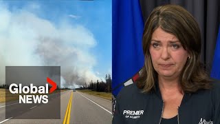 Jasper wildfire Alberta premier gets emotional over quothorrificquot images of burning town [upl. by Marybella]