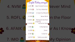 English Texting Acronyms [upl. by Gladwin]