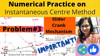 Instantaneous Centre Method Problem3 ⭐ V Important ⭐Slider Crank Mechanism pragyaniketan92 [upl. by Nadya]