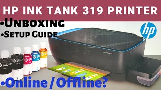 hp ink tank 319 printer  unboxing and setup guide hindi video [upl. by Zul]