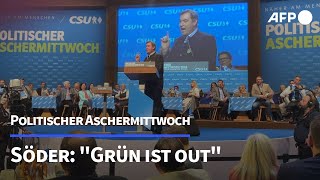 Söder beim politischen Aschermittwoch quotGrün ist outquot  AFP [upl. by Powel]