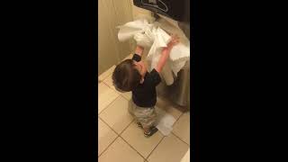 Toddler vs Paper Towel Dispenser [upl. by Thacker]