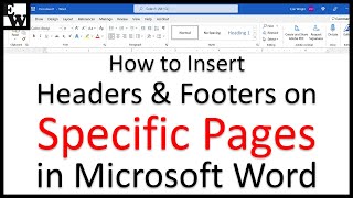 How to Insert Headers and Footers on Specific Pages in Microsoft Word PC amp Mac [upl. by Adnohsirk290]