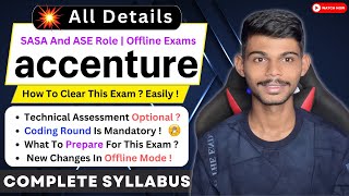 Accenture Complete Syllabus amp Exam Preparation  SASA And ASE Role  Last Moment Tips [upl. by Nahsaj710]