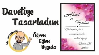 Kendi Davetiyenizi Tasarlayın CorelDraw x6 [upl. by Haag49]