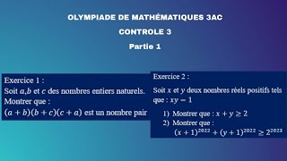 Correction lolympiade de mathématique  Controle 3  3AC  2223  Partie 1 [upl. by Karlotte]