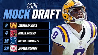 POSTCOMBINE NFL MOCK DRAFT Malik Nabers off the board BEFORE Marvin Harrison Jr  CBS Sports [upl. by Gunner]