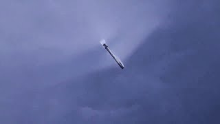 Tracking footage of Falcon 9 first stage returning to Earth after launching Ax2 mission to orbit [upl. by Car]