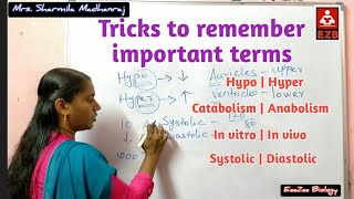 Tricks to remember important terms  In vitroIn vivo  SystolicDiastolic  HypoHyper [upl. by Dukey]