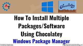 2 How to install multiple packages or Software using ChocolateyChocolatey Windows Package Manager [upl. by Grayson918]