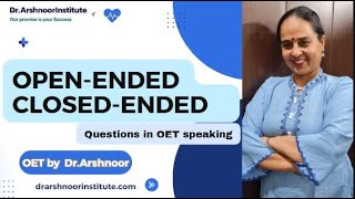 TYPE OF QUESTIONS IN OET  OET WITH DR ARSHNOOR  OET samples for nurses  doctors [upl. by Namrej]