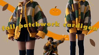 Crocheting an Entire Outfit as a beginner Part One The Fall Patchwork Cardigan 🍁🎃🍂 [upl. by Stoffel]