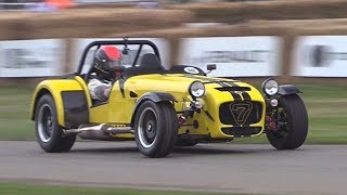 Supercharged Caterham Seven 620R Driven FLAT OUT amp Sideways  Goodwood [upl. by Ahsaeit]