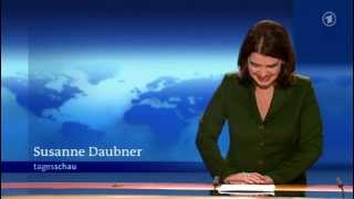 ★PANNE★ TagesschauSprecherin Susanne Daubner lacht schweigt und gähnt [upl. by Antonella]