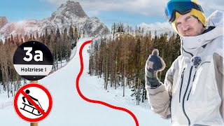 Steilste Piste Italiens Südtirol Holzriese im Skigebiet 3 Zinnen [upl. by Rossy]