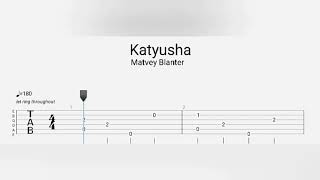 Katyusha  Guitar  TAB EASY [upl. by Yrak]