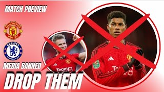 Man Utd V Chelsea Preview  Ten Hag Bans Media  Rashford Mctominay Dropped [upl. by Karlene]