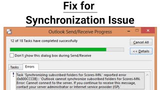 Fixing Error synchronizing subscribed folders in MS Outlook reported error 0x800CCC0F [upl. by Blaise540]